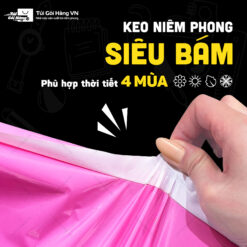 Túi niêm phong hồng – keo niêm phong siêu bám | Túi Gói Hàng VN