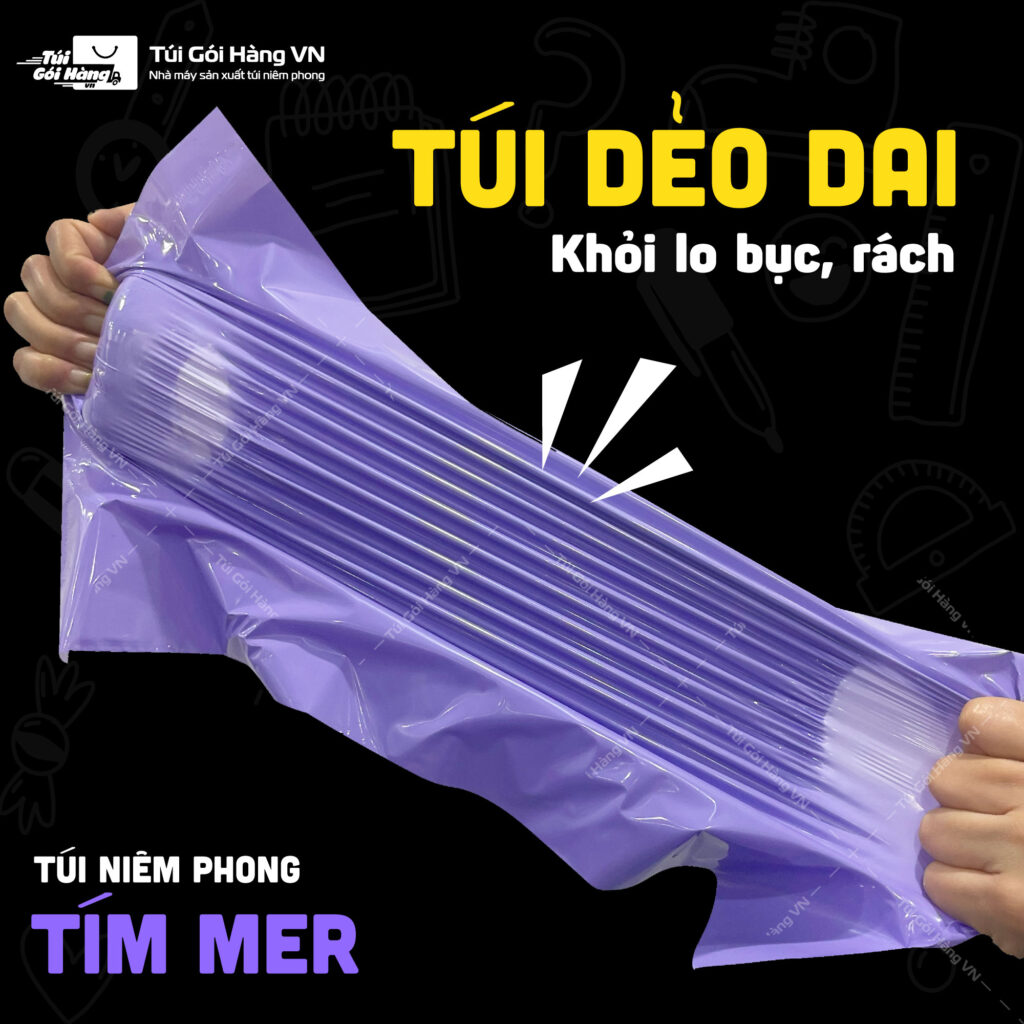 Kéo giãn túi niêm phong tím kiểm độ dẻo dai của màng | Túi Gói Hàng VN