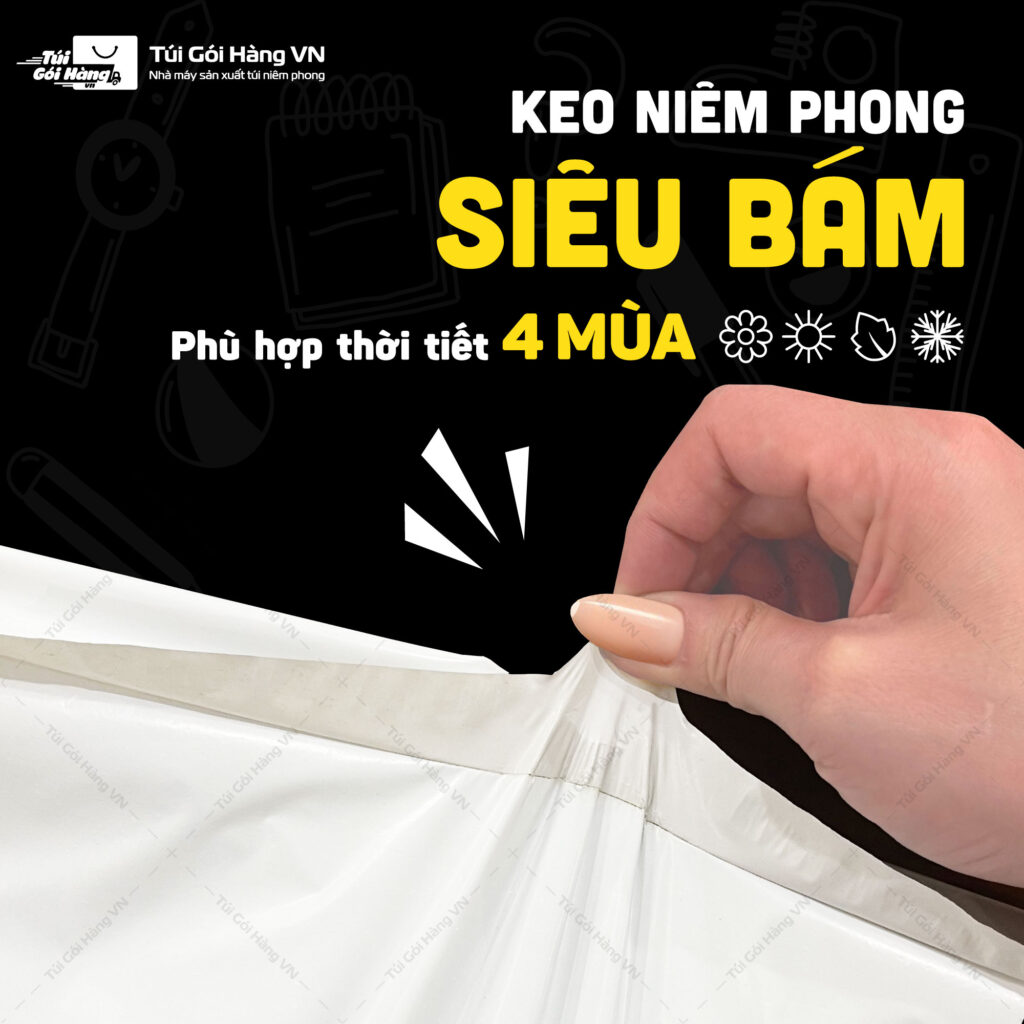 Túi niêm phong trắng bio – keo niêm phong 4 mùa | Túi Gói Hàng VN