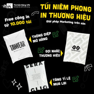 Túi niêm phong trắng sứ in logo – tăng nhận diện | Túi Gói Hàng VN