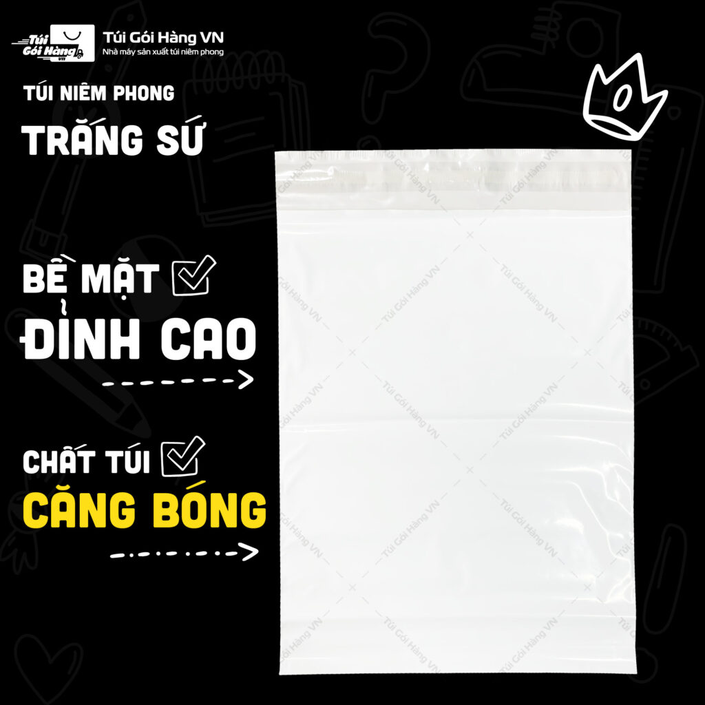 Túi niêm phong trắng sứ – bề mặt căng bóng | Túi Gói Hàng VN
