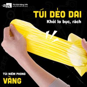 Túi niêm phong vàng – màng túi dẻo dai | Túi Gói Hàng VN