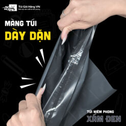 Túi niêm phong xám đen – cấu trúc 3 lớp dày dặn | Túi Gói Hàng VN