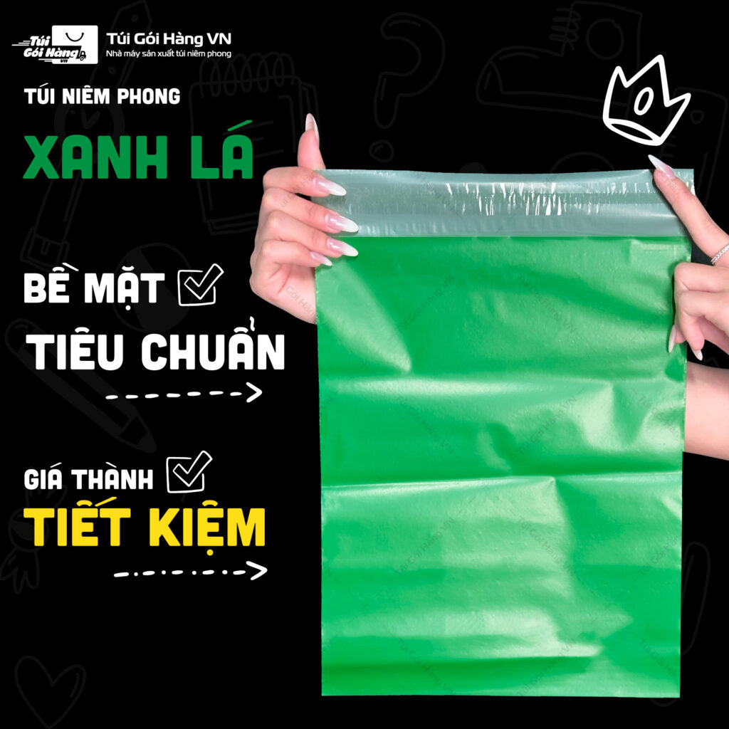 Túi niêm phong xanh lá – bề mặt lì tiêu chuẩn | Túi Gói Hàng VN