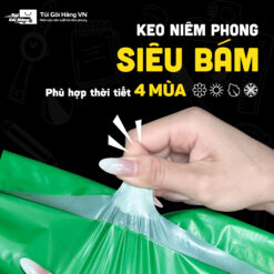 Túi niêm phong xanh lá – keo niêm phong siêu bám | Túi Gói Hàng VN