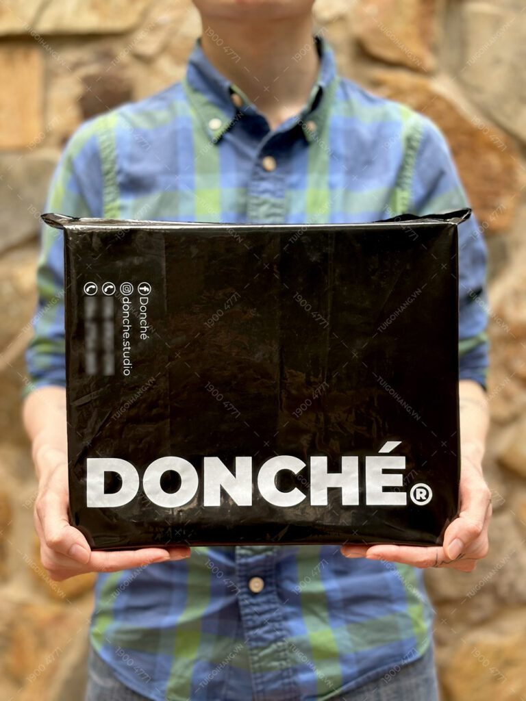 mẫu in logo túi niêm phong đen sứ Donche