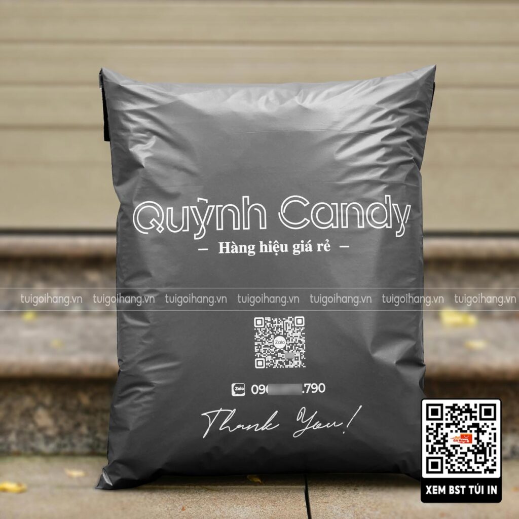 Túi niêm phong giá rẻ in logo thương hiệu Quỳnh Candy