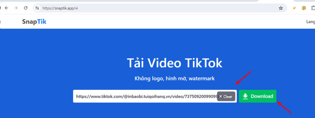 tải video tiktok không logo bằng snaptik