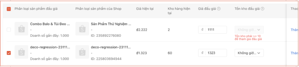 Phiên đấu giá rẻ vô địch shopee