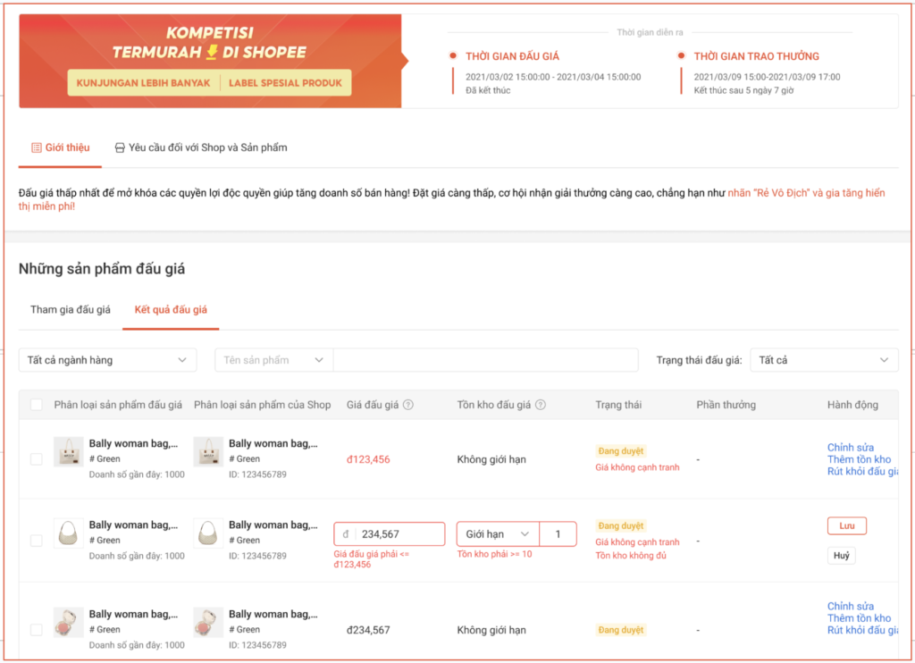 Đấu giá Shopee bước 6