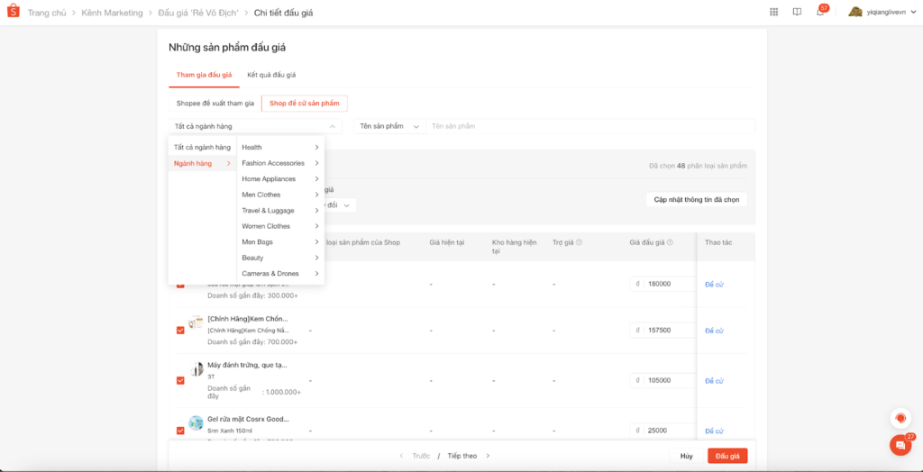 Đấu giá shopee bước 7