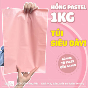 1kg túi niêm phong hồng pastel dày