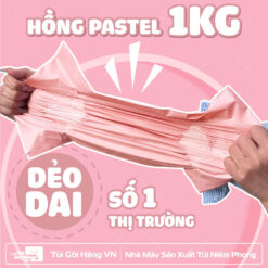 1kg túi niêm phong hồng pastel dẻo dai