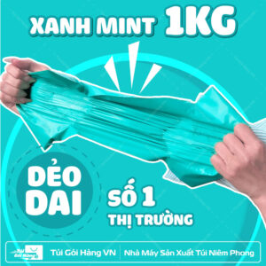 túi niêm phong xanh mint 1kg dẻo dai