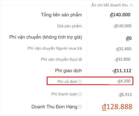 phí cố định shopee