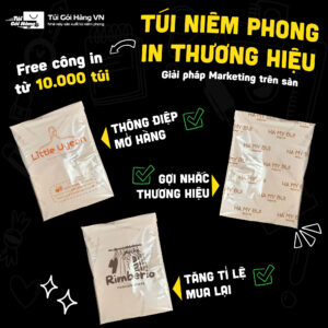 Túi niêm phong nâu sữa in logo – tăng nhận diện | Túi Gói Hàng VN