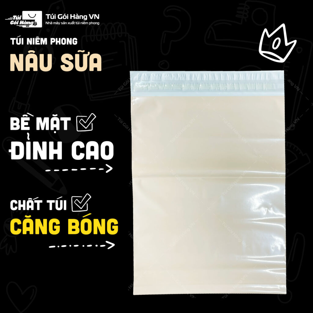 Túi niêm phong nâu sữa – bề mặt căng bóng | Túi Gói Hàng VN