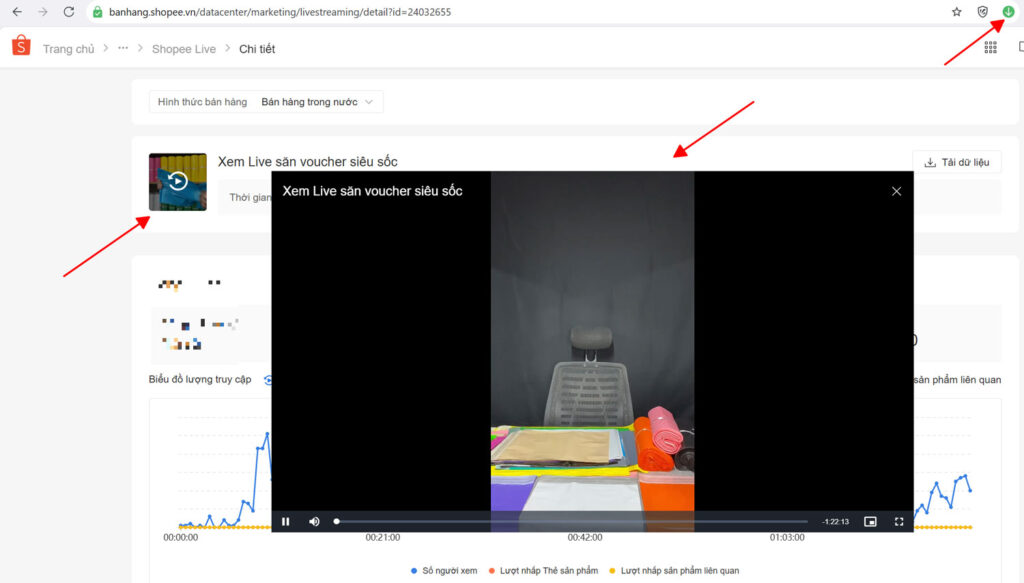 tải video livestream shopee về máy tính