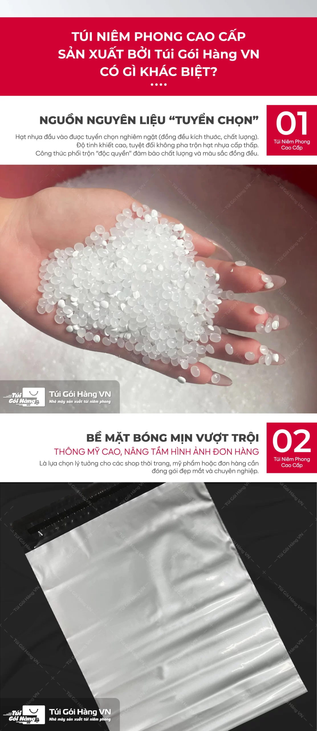 Túi niêm phong xanh lá – nhựa nguyên sinh 3 lớp | Túi Gói Hàng VN