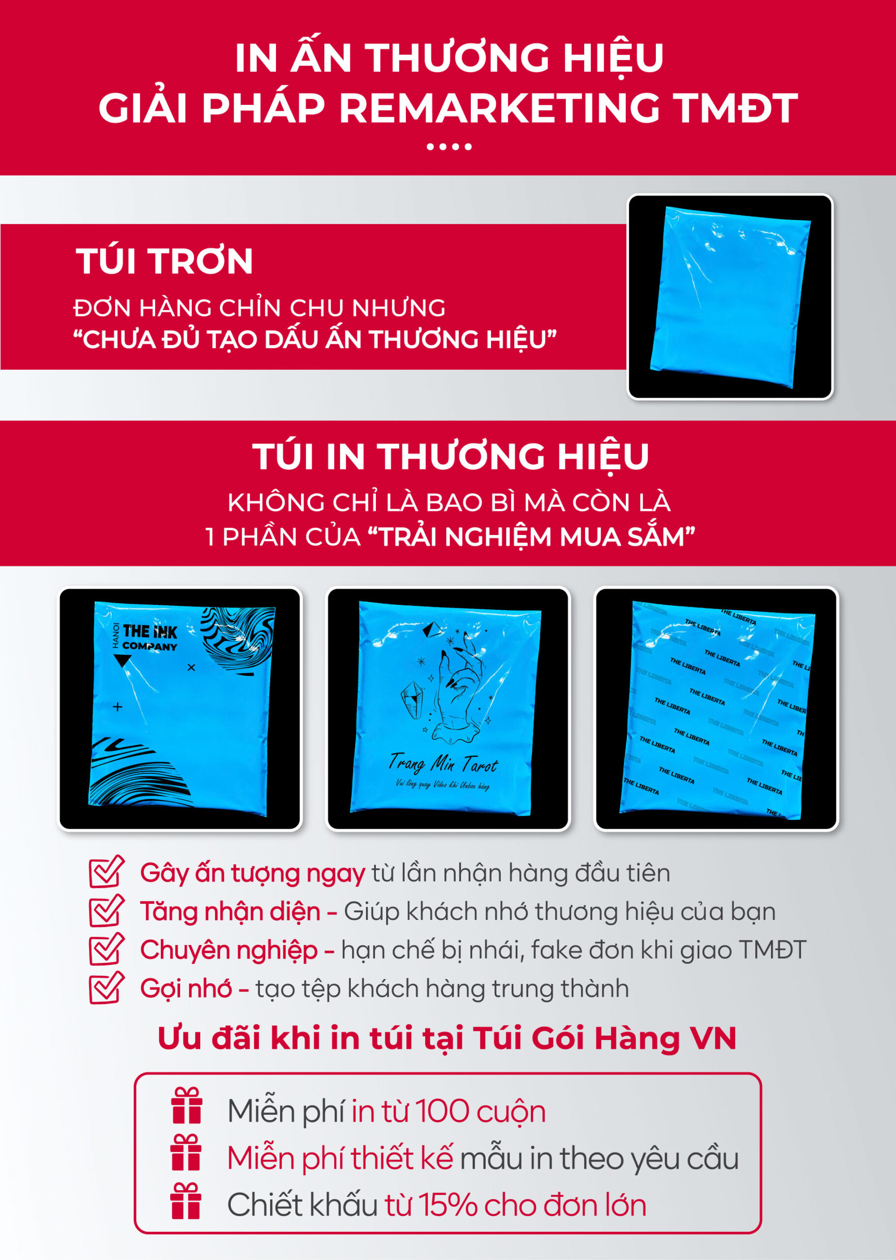 Túi niêm phong blue in logo – tăng nhận diện | Túi Gói Hàng VN