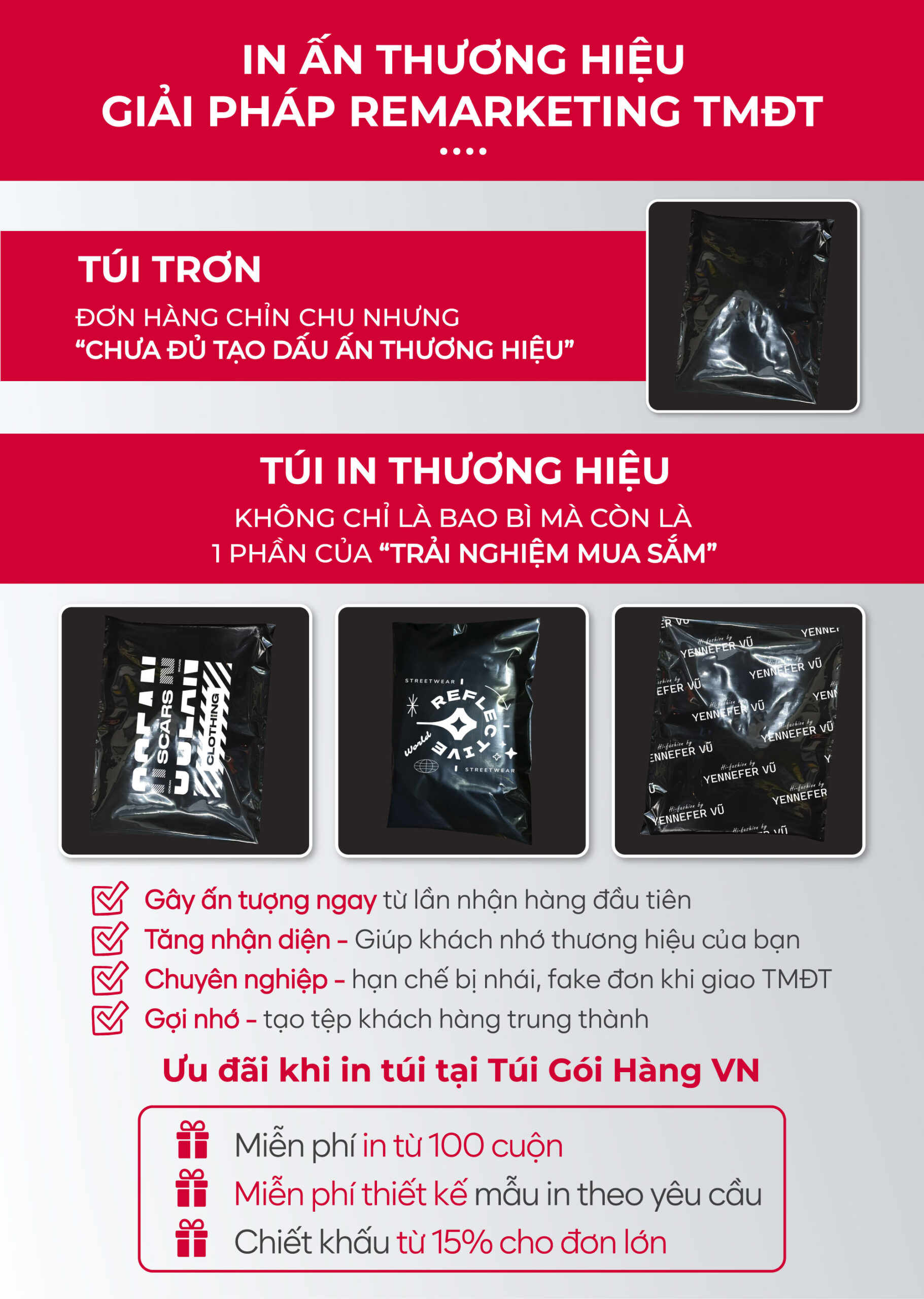 Túi niêm phong đen plus – bề mặt bóng mịn | Túi Gói Hàng VN