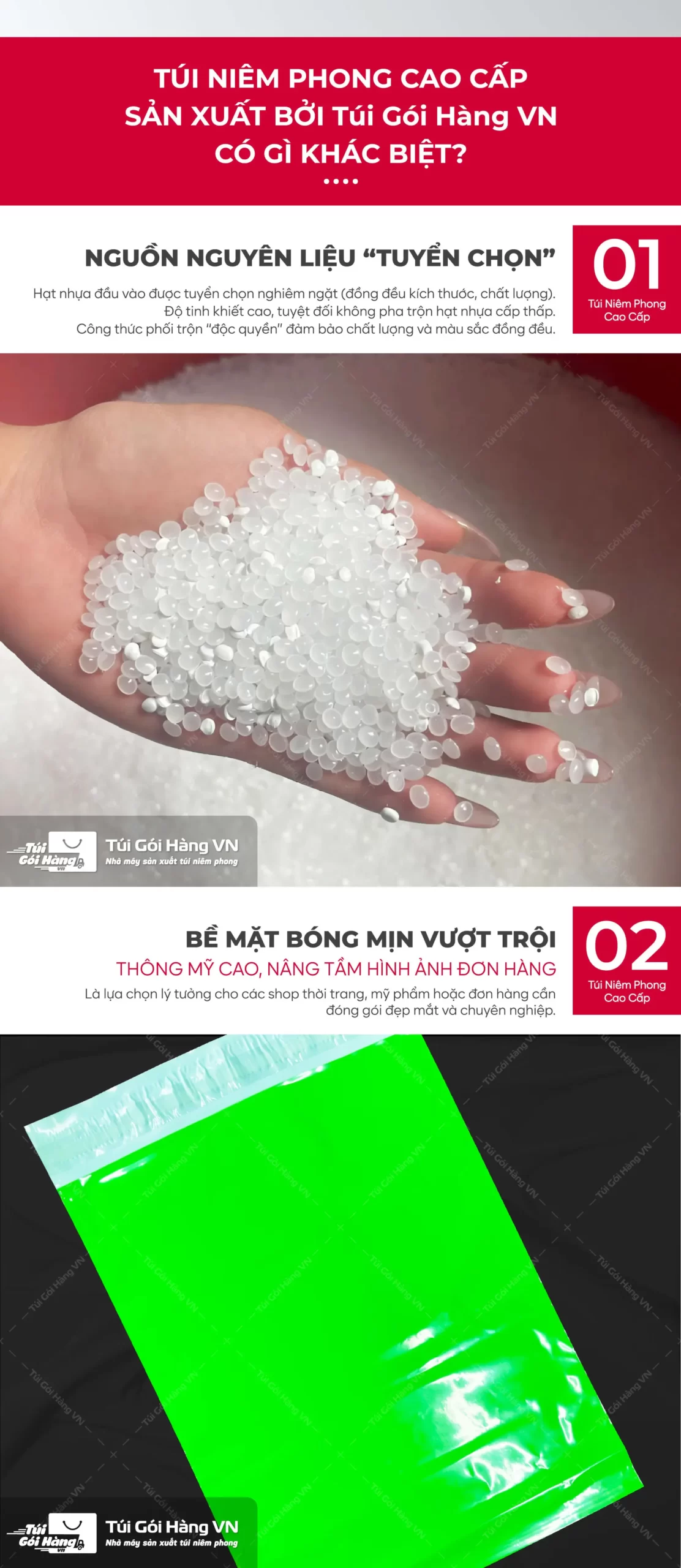 Túi niêm phong green – nhựa nguyên sinh 3 lớp | Túi Gói Hàng VN