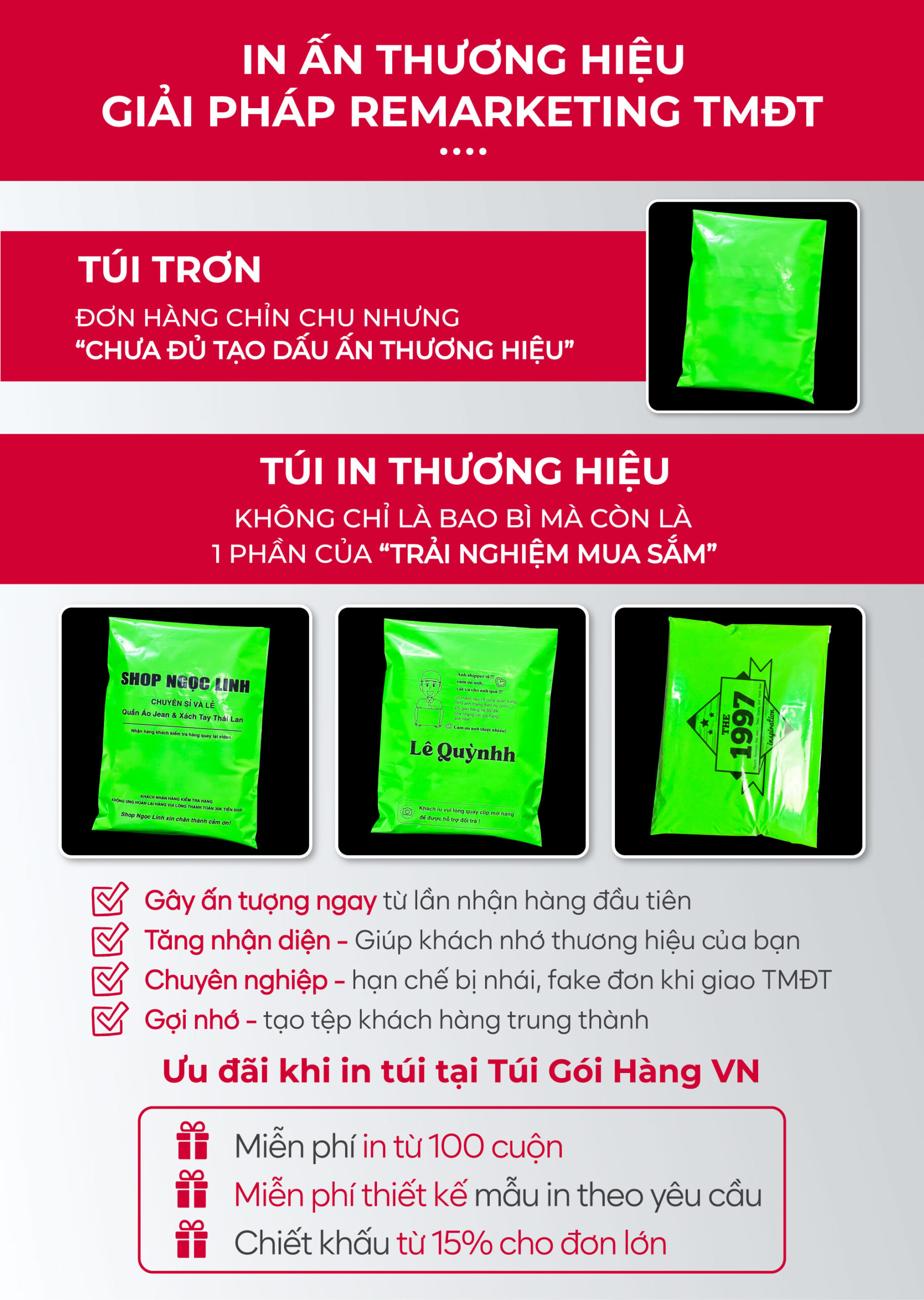 Túi niêm phong green in logo – tăng nhận diện | Túi Gói Hàng VN