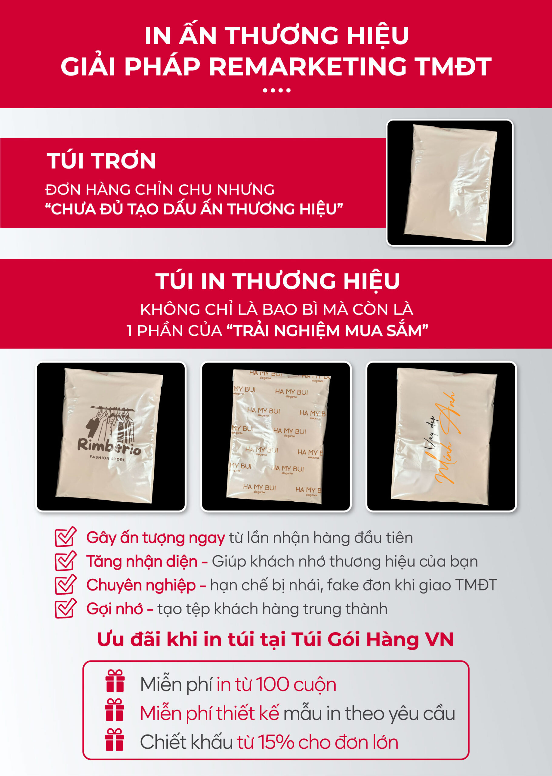 Túi niêm phong nâu sữa in logo – tăng nhận diện | Túi Gói Hàng VN