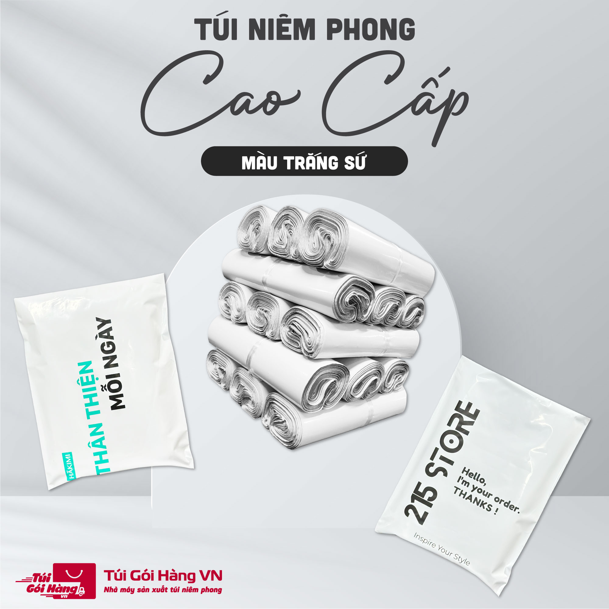 Túi niêm phong trắng sứ – bề mặt bóng mịn | Túi Gói Hàng VN
