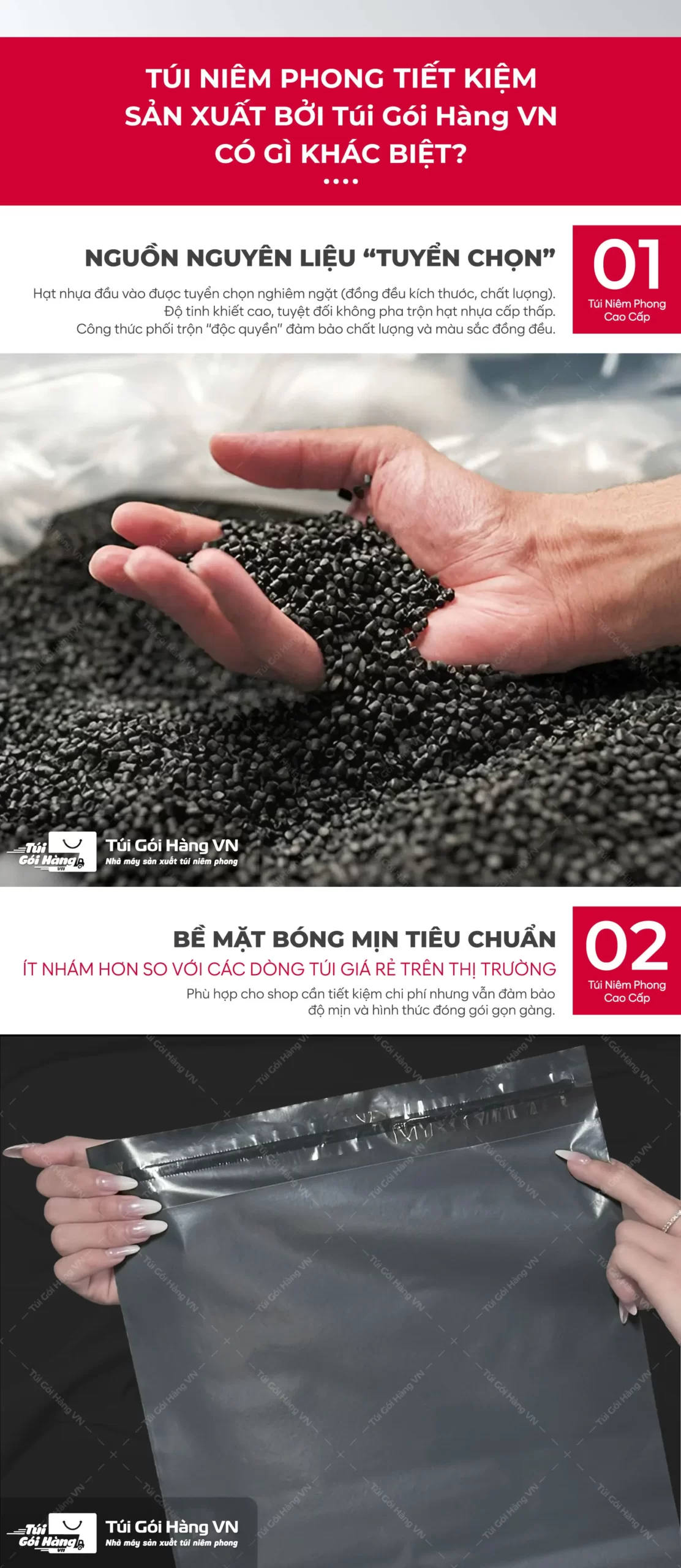 Túi niêm phong xám đen giá tố – nhựa tái sinh 3 lớp | Túi Gói Hàng VN