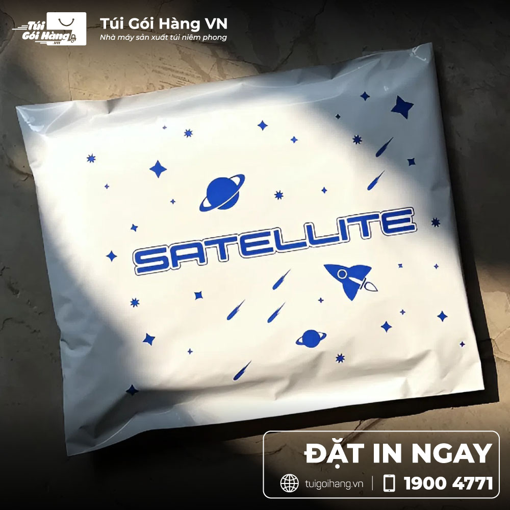 Mẫu túi niêm phong in logo thương hiệu Satellite