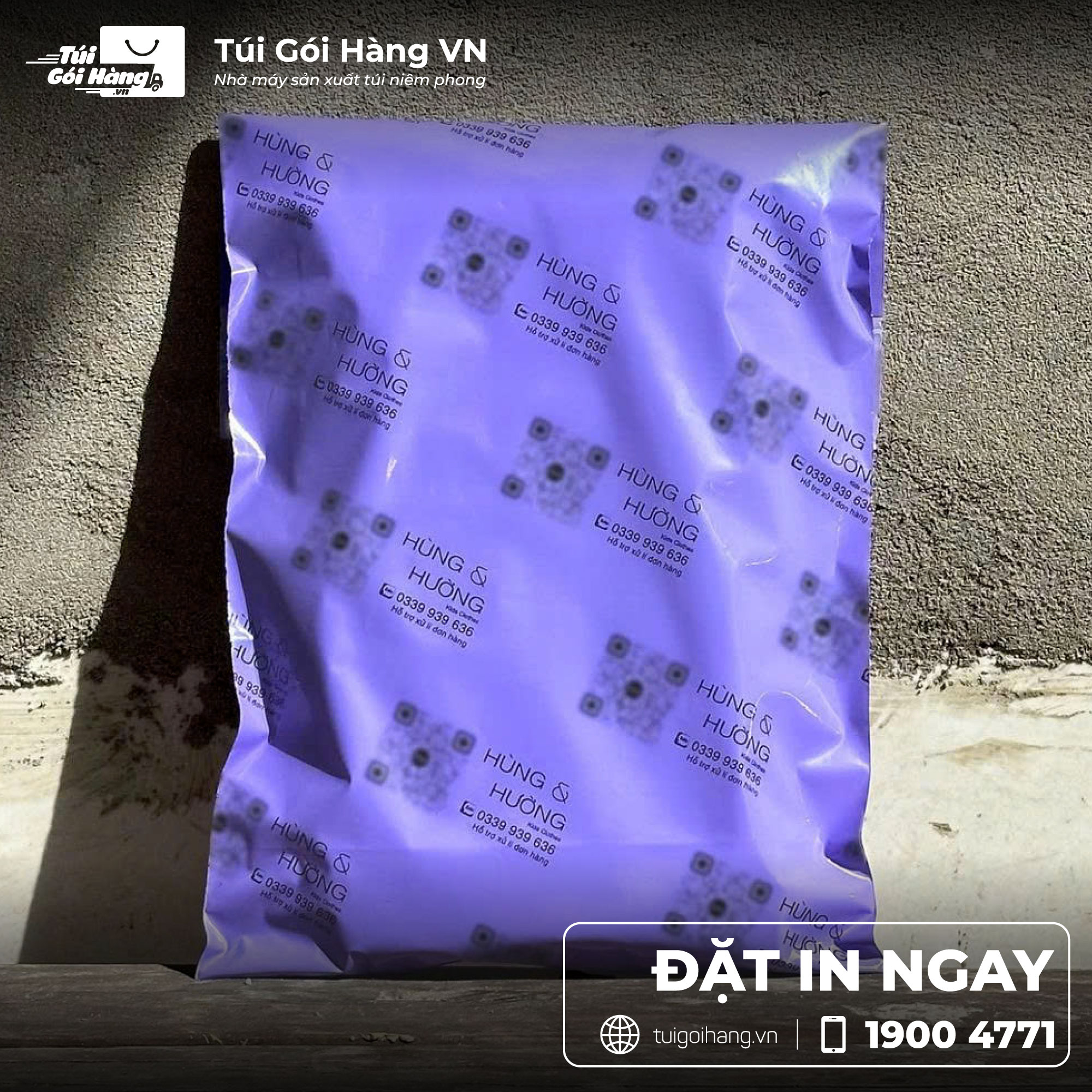 Túi niêm phong in logo Hùng Hường
