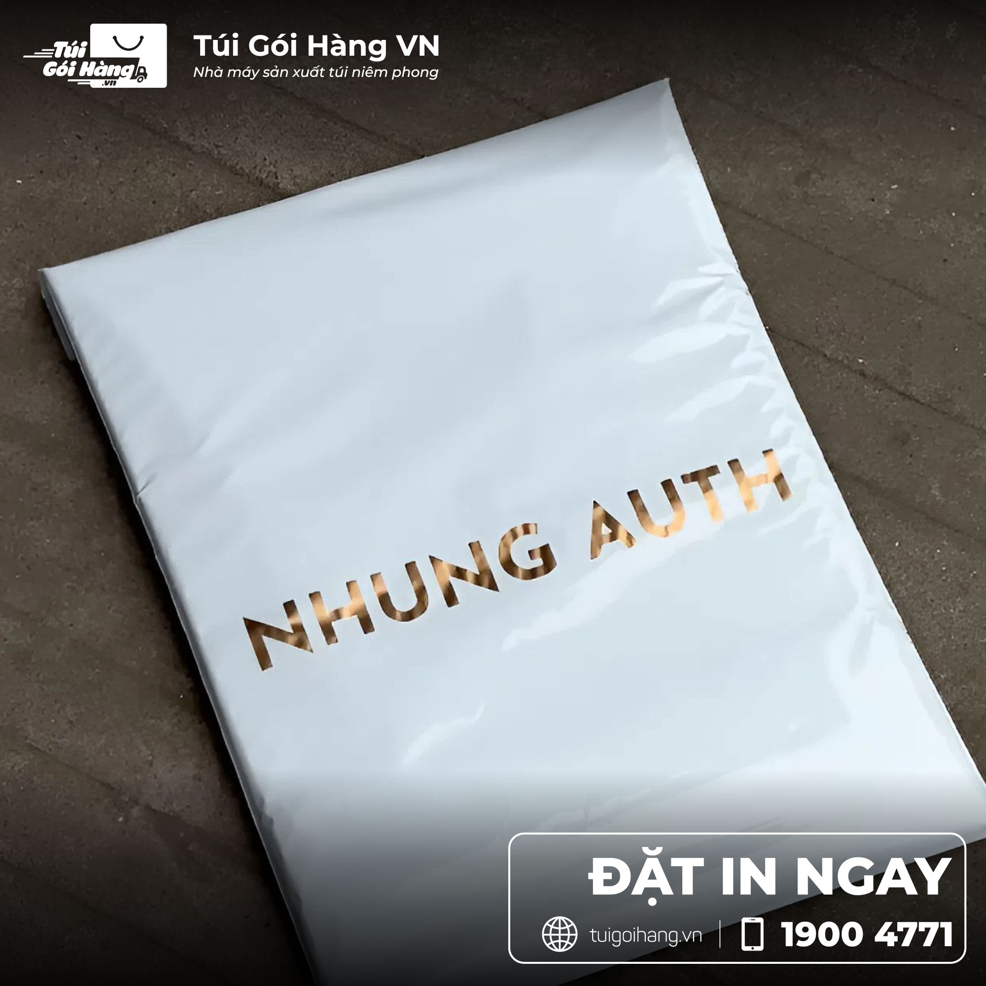 Túi niêm phong in logo Nhung Auth