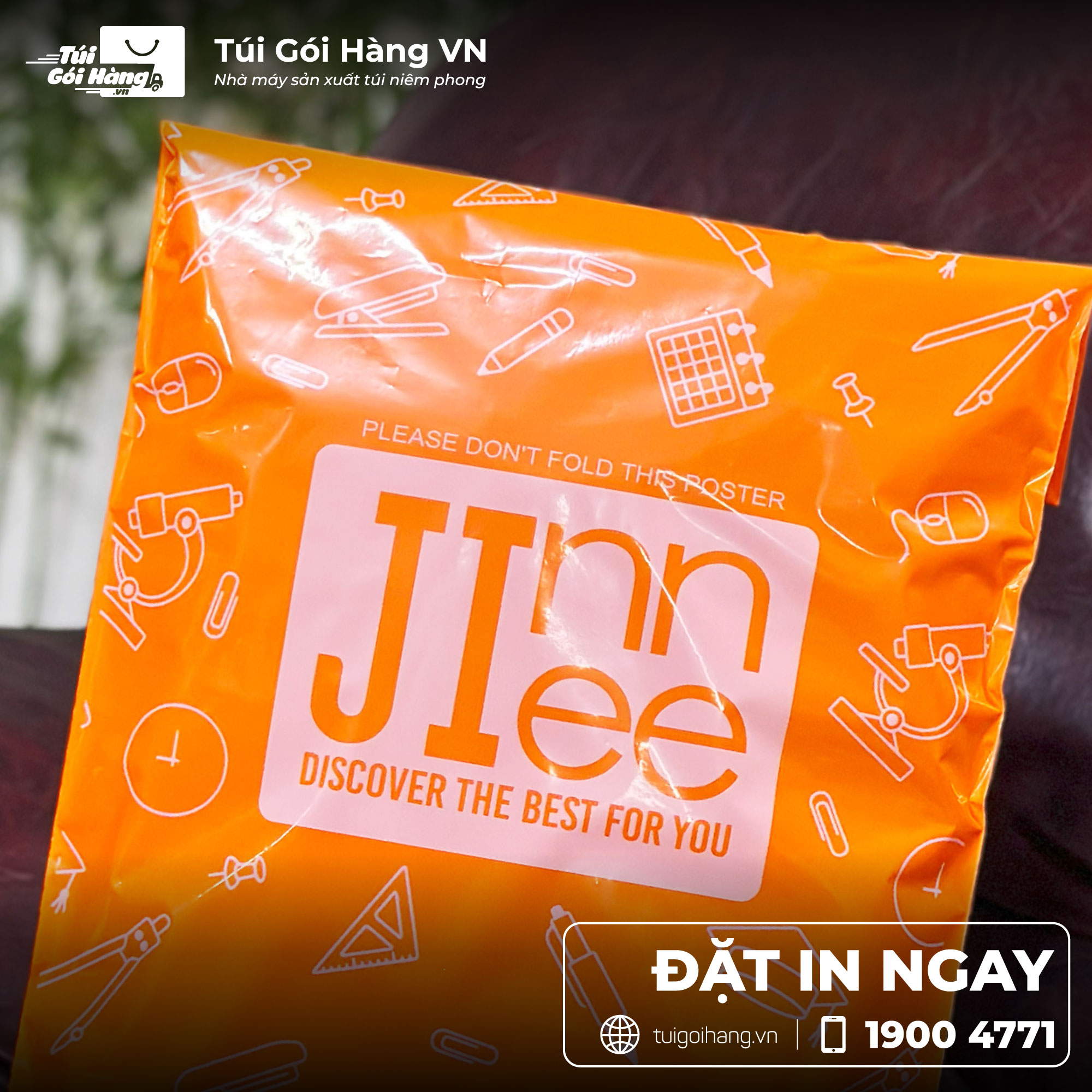 Mẫu túi niêm phong in logo thương hiệu JInee