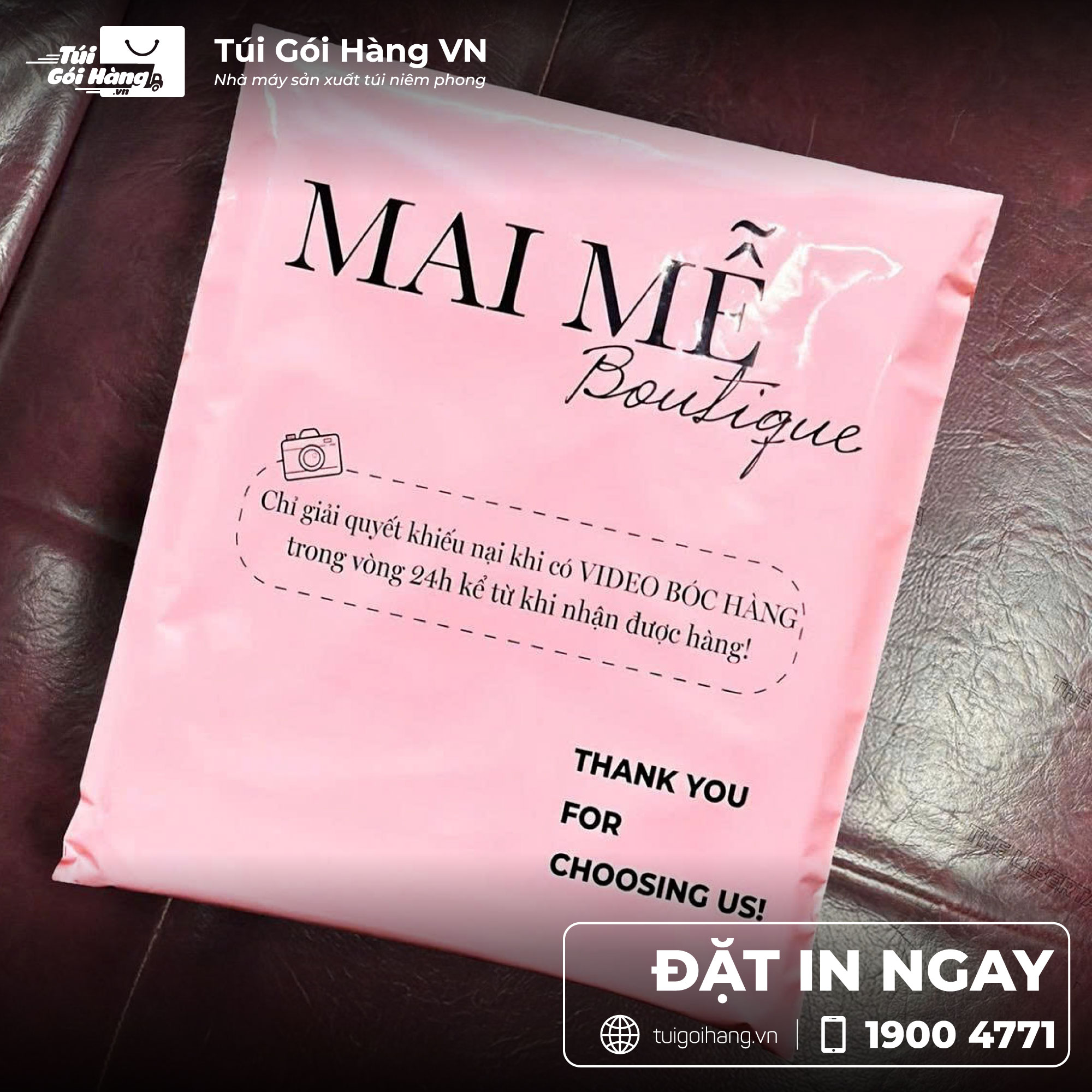 Mẫu túi niêm phong in logo thương hiệu Mai Mẽ Boutique