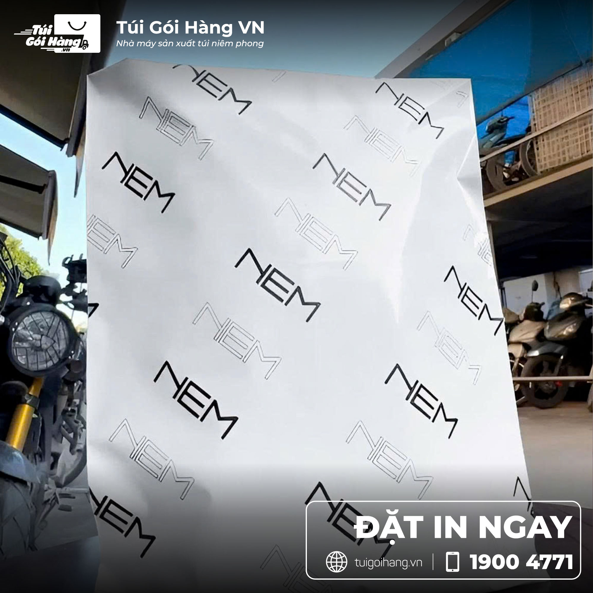 Mẫu túi niêm phong in logo thương hiệu NEM
