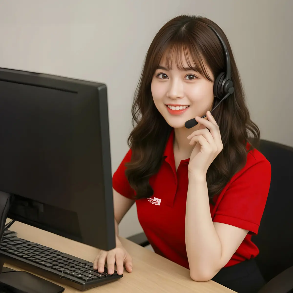 Nhân viên tư vấn chọn cỡ túi niêm phong cho shop bán hàng online